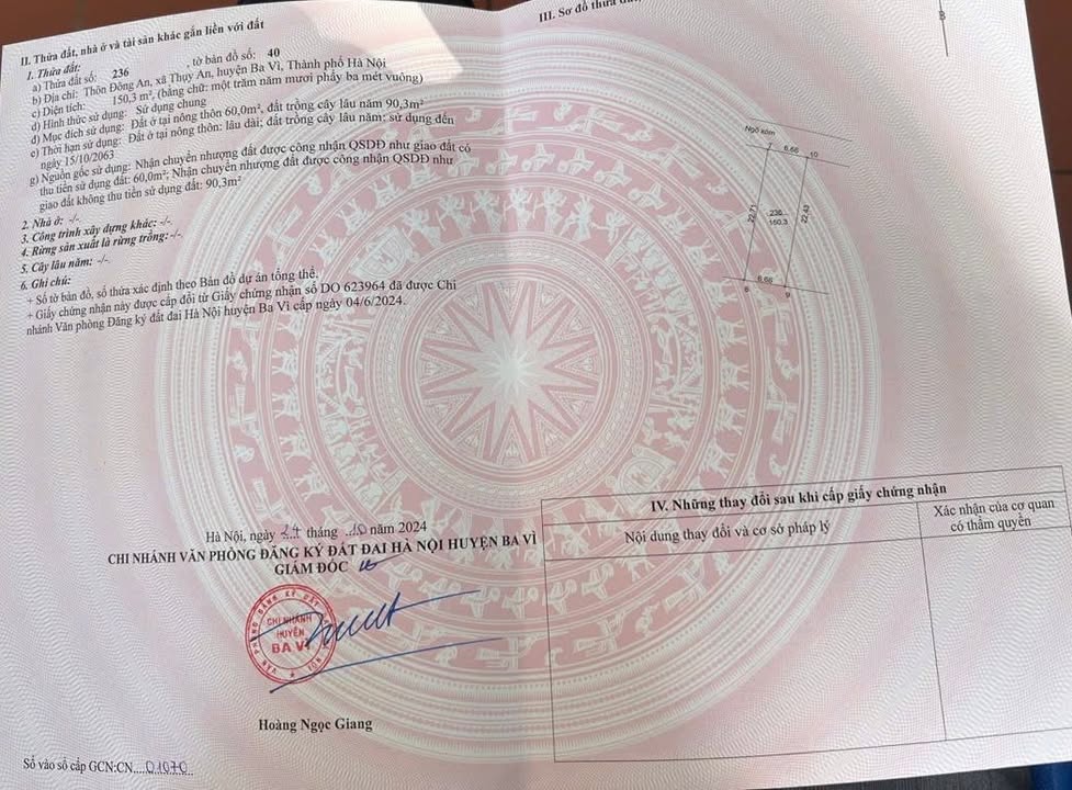 Đất Thụy An - Ba Vì 150m² giá chỉ 1 tỷ - Vị trí đẹp gần trung tâm