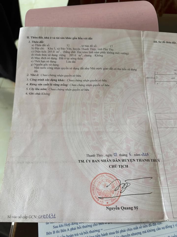 Đất nền chính chủ tại xã Bảo Yên, 210m² giá 4 tỷ - Đầu tư tiềm năng!