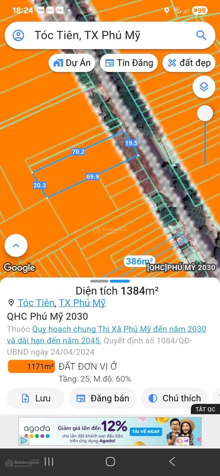 Đất mặt tiền Hắc Dịch - Tóc Tiên 1426m² giá 13 tỷ - Cơ hội đầu tư tuyệt vời!