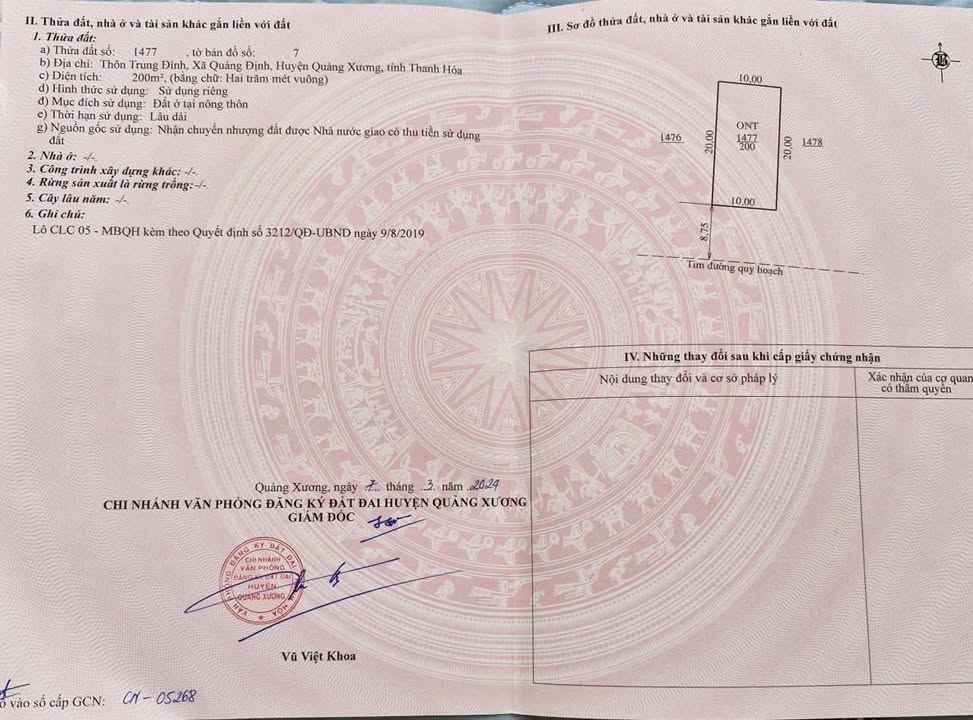 Bán cặp townhouse Mb 3212 Quảng Định 200m² giá 4.74 tỷ - Đường lớn, hướng Nam thoáng mát!