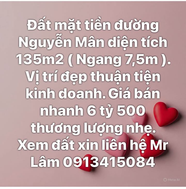 Đất mặt tiền đường Nguyễn Mân, Quy Nhơn 135m² giá 6.5 tỷ - Cơ hội đầu tư hấp dẫn!
