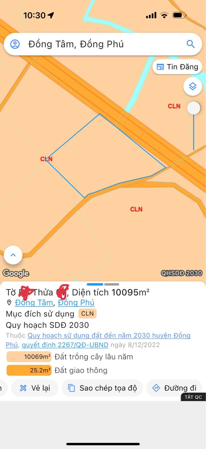 Đất nông nghiệp 1ha tại Đồng Tâm, Đồng Phú - Giá chỉ 1 tỷ!