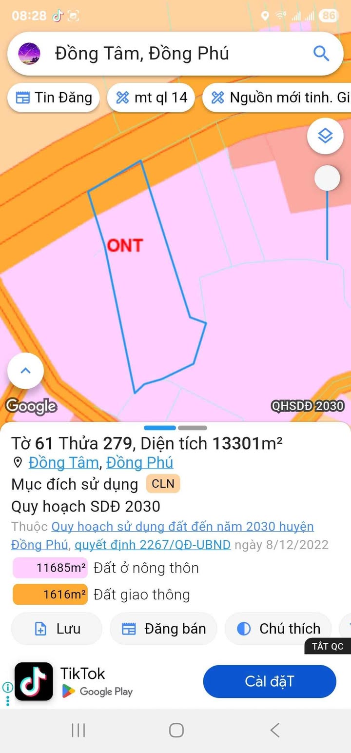 Đất nền 1.3 ha mặt tiền Quốc lộ 14, Đồng Phú - Đầu tư sinh lời ngay!