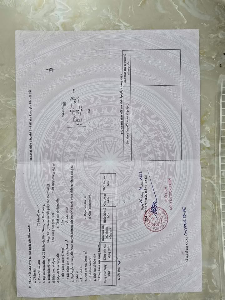 Đất nền Cổ Bì, Bình Giang 91m² giá 800 triệu - Đường ô tô tránh nhau!