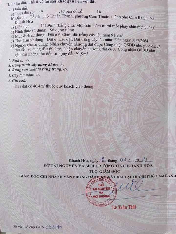 Nhà mái Thái 151.9m² tại Cam Thuận, Cam Ranh chỉ 3.1 tỷ - Sổ đỏ chính chủ!