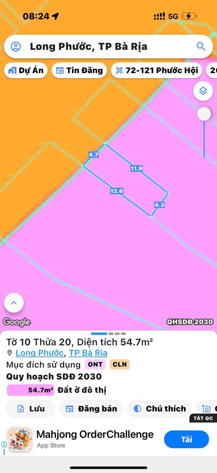 FrontHouse tại Tỉnh Lộ 52, Phường Tam Long, 50m² giá 2.2 tỷ - Mặt tiền kinh doanh đa ngành nghề!