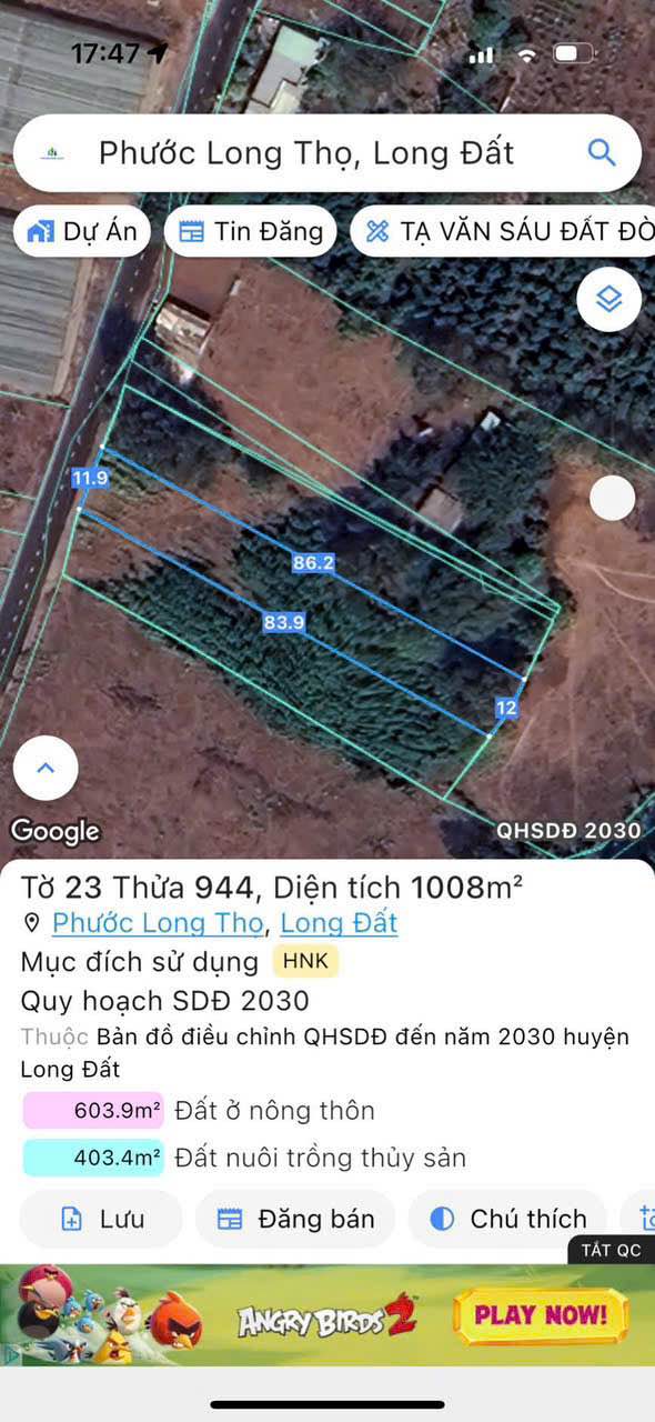 Đất nền Phước Long Thọ - 1000m² giá 1 tỷ - Cơ hội đầu tư tuyệt vời!