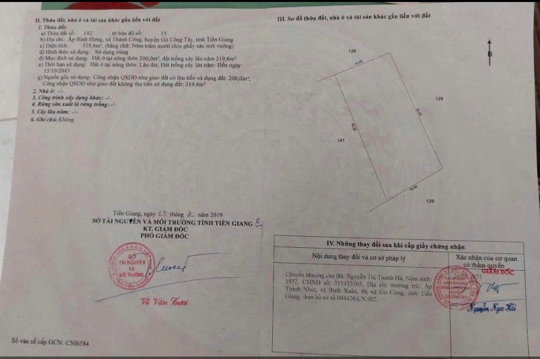 Nhà 4PN tại ấp Bình Hưng, xã Phú Thành 519.6m² giá 600 triệu - Hướng Nam, giá tốt!