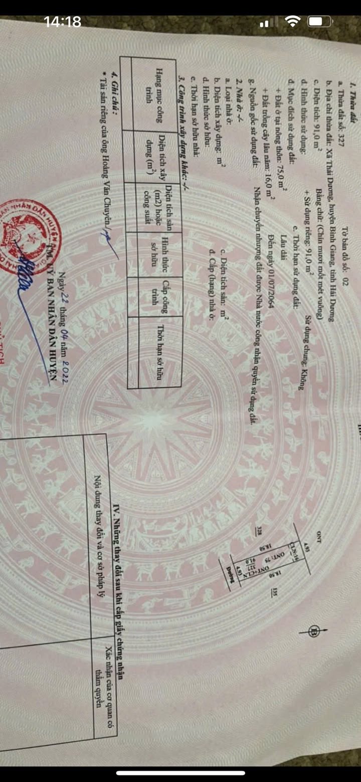 Đất nền Thái Dương, Bình Giang 91m² chỉ 700 triệu - Đầu tư sinh lời ngay!