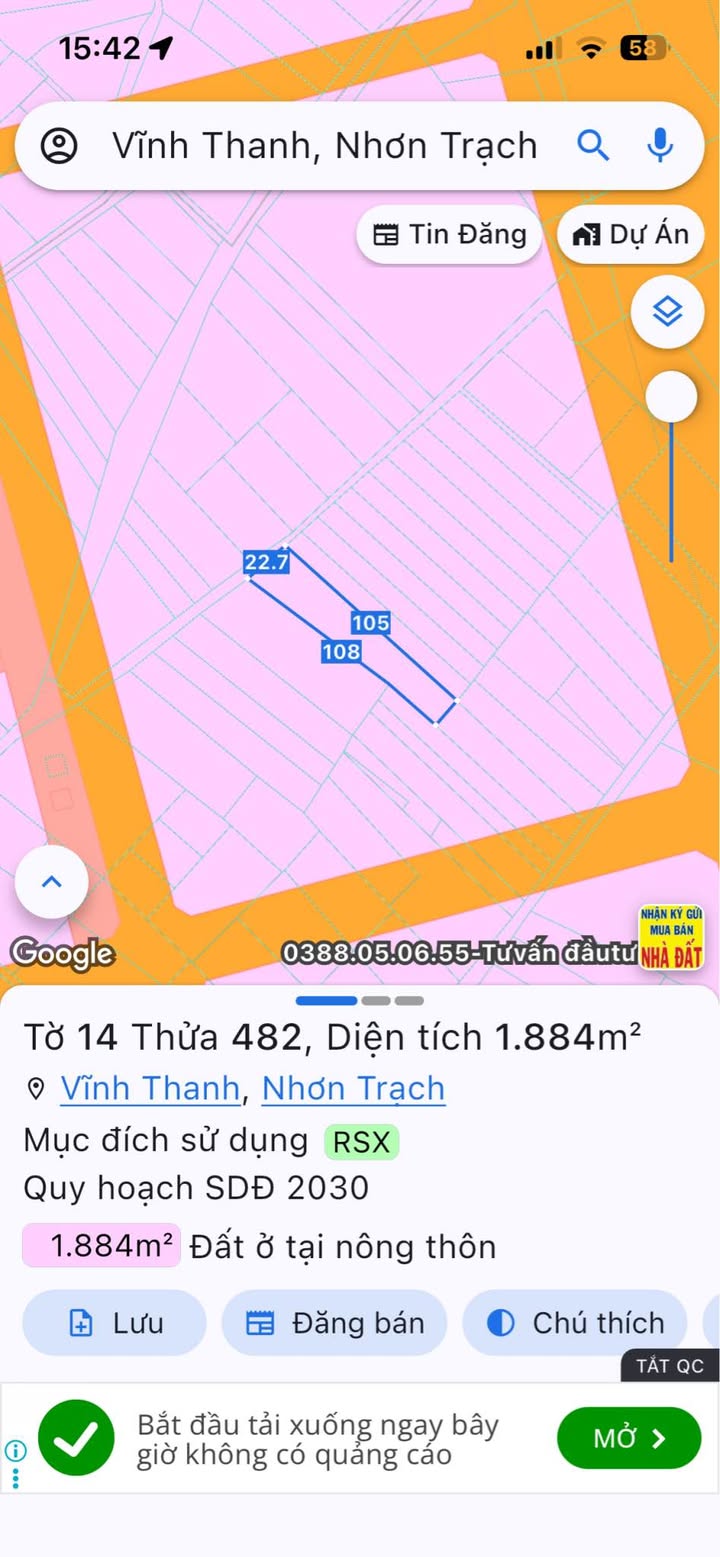 Đất nền 11.936m² xã Vĩnh Thanh, Nhơn Trạch - Đầu tư sinh lời ngay!