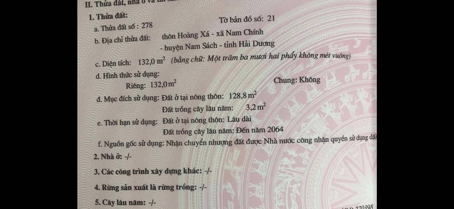 Lô đất 132m² tại Nam Chính, Hải Dương - Đầu tư sinh lời ngay hôm nay!