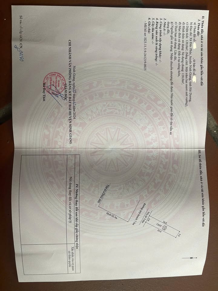 Đất nền Ninh Giang 120m² giá 2 tỷ - Đường nhựa 4 làn rộng rãi!