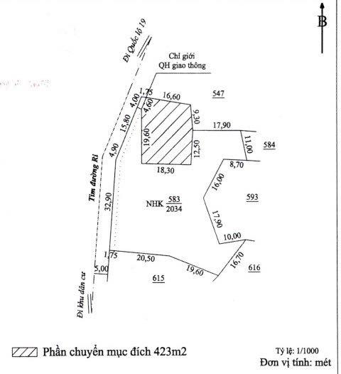 Đất mặt tiền Đường Ri, An Khê 423m² giá 3 tỷ - Pháp lý rõ ràng, sẵn sàng giao dịch!