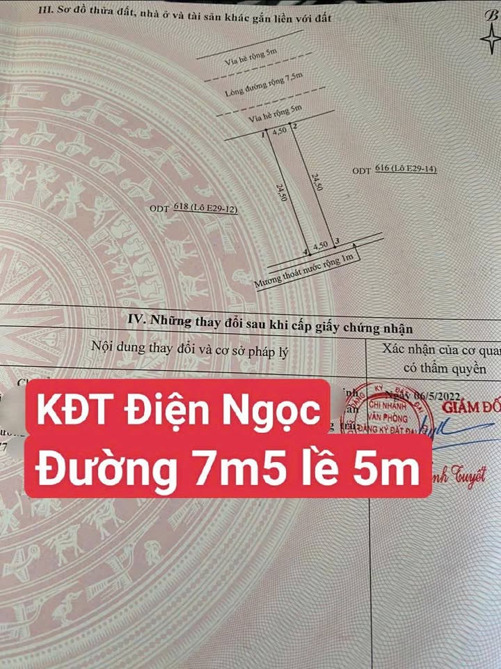 Đất Khu Đô Thị Số 9 Điện Ngọc 110m² giá 2.79 tỷ - Cơ hội đầu tư tuyệt vời!