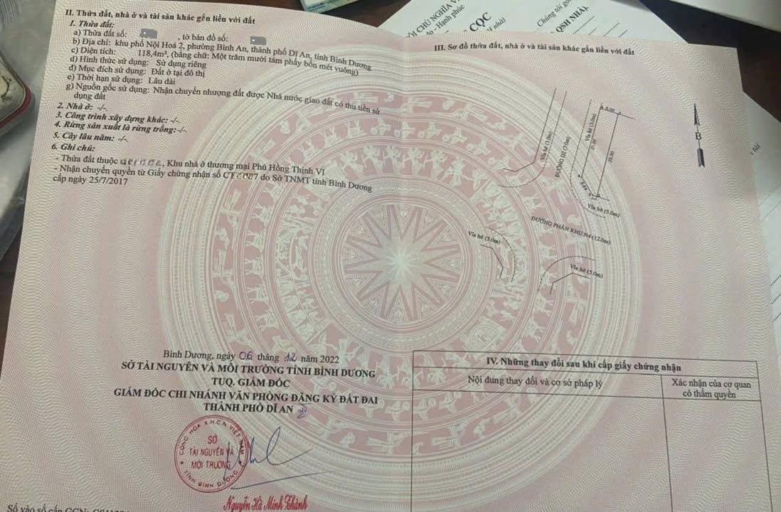 Đất góc 2 mặt tiền KDC Bình An 118m² giá 7.05 tỷ - Sổ hồng riêng, ngân hàng hỗ trợ!