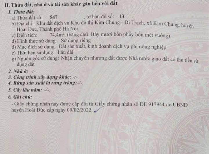 Đất dịch vụ Thăng Long 9 Lai Xá 74.4m² - Đầu tư sinh lời hấp dẫn!