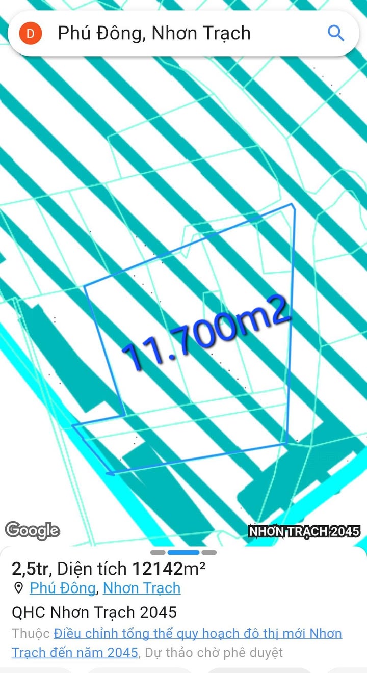 Đất nền mặt tiền đường Liên Cảng, xã Phú Đông, Nhơn Trạch 11.700m² giá 28.08 tỷ - Cơ hội đầu tư hấp dẫn!