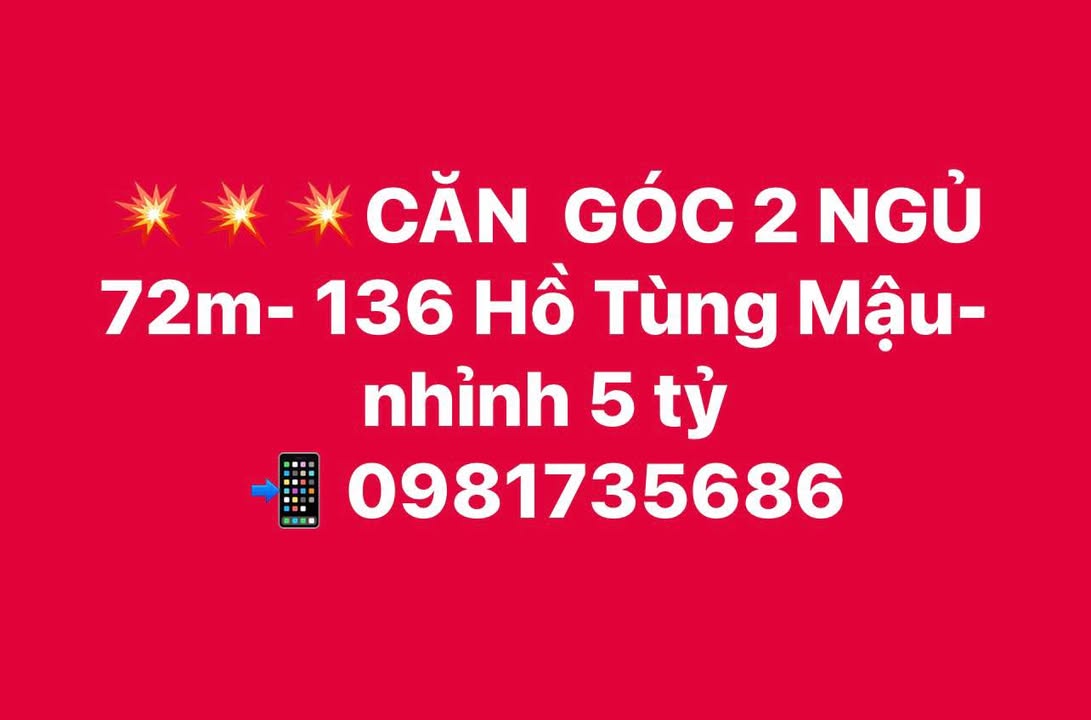 Căn hộ Goldmark City 136 Hồ Tùng Mậu 72m² giá 5 tỷ - Căn góc 2 phòng ngủ tiện nghi!