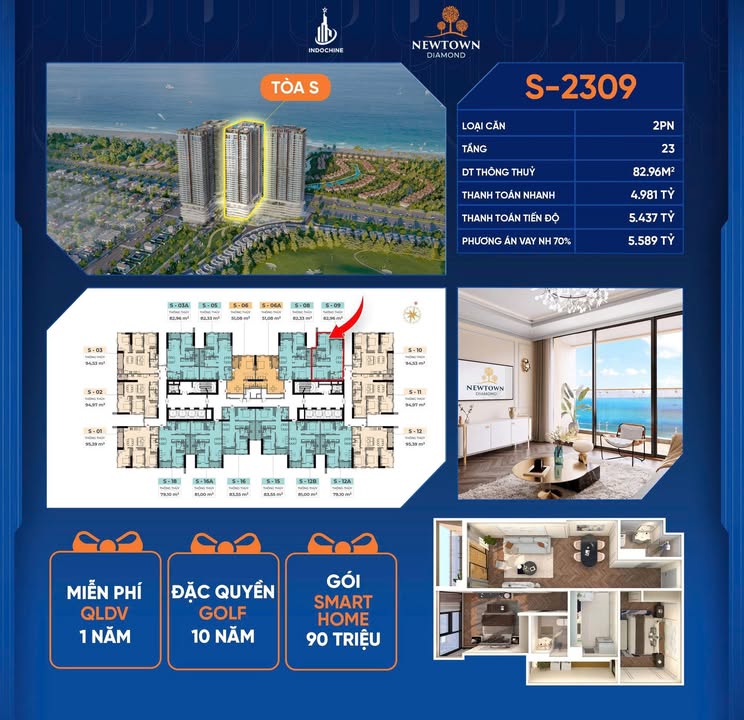 Căn hộ Newtown Diamond Đà Nẵng 14700m² giá thỏa thuận - Sống đẳng cấp tại vị trí vàng!