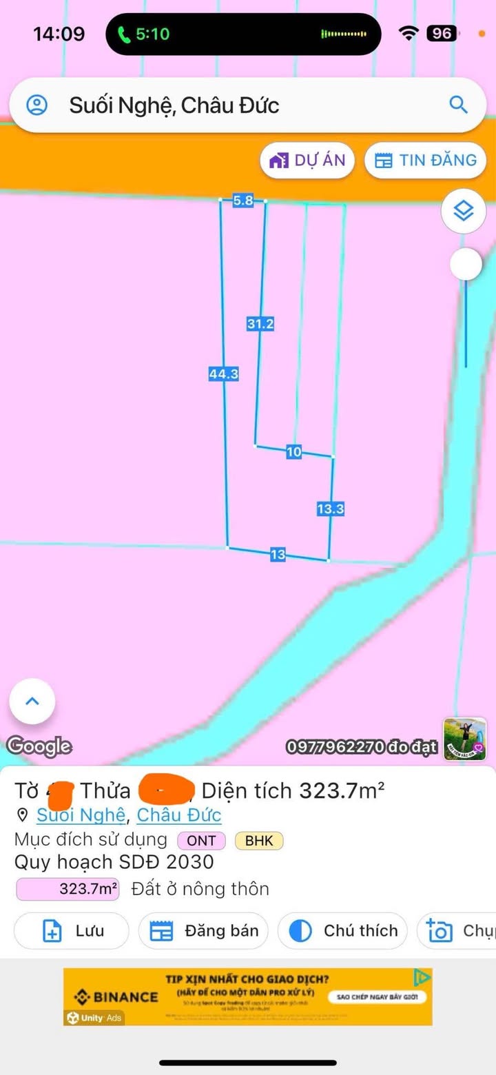 Đất nền 323m² tại xã Ngãi Giao, Châu Đức - Giá 1.35 tỷ, sổ đỏ chính chủ!