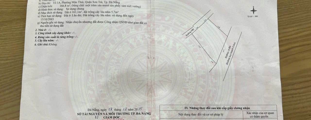Nhà chính chủ đường Lê Bôi, Sơn Trà, Đà Nẵng 167m² giá 27.5 tỷ - Cơ hội đầu tư tuyệt vời!