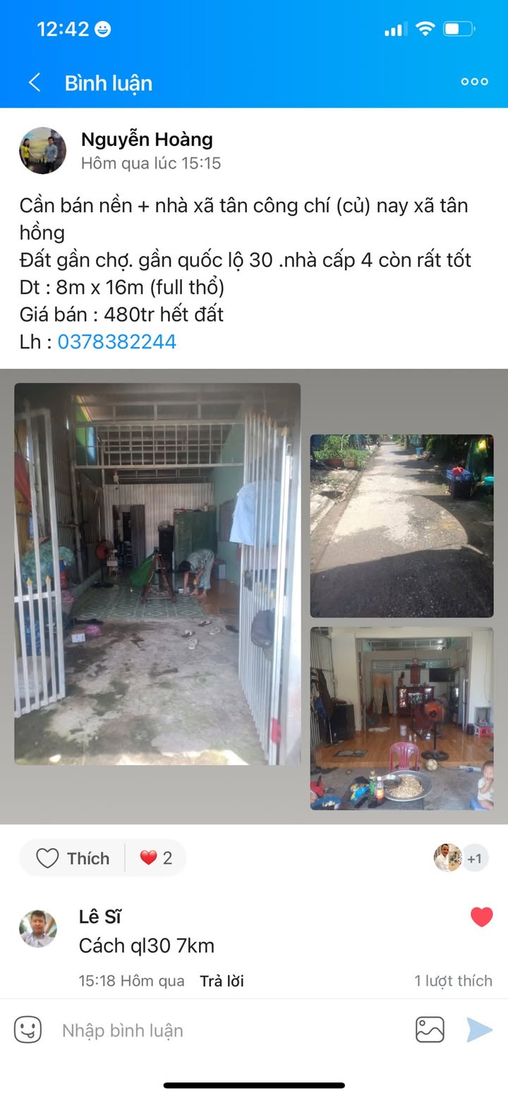 Đất nền xã Tân Hộ Cơ, 128m² giá 420 triệu - Cơ hội đầu tư tuyệt vời!