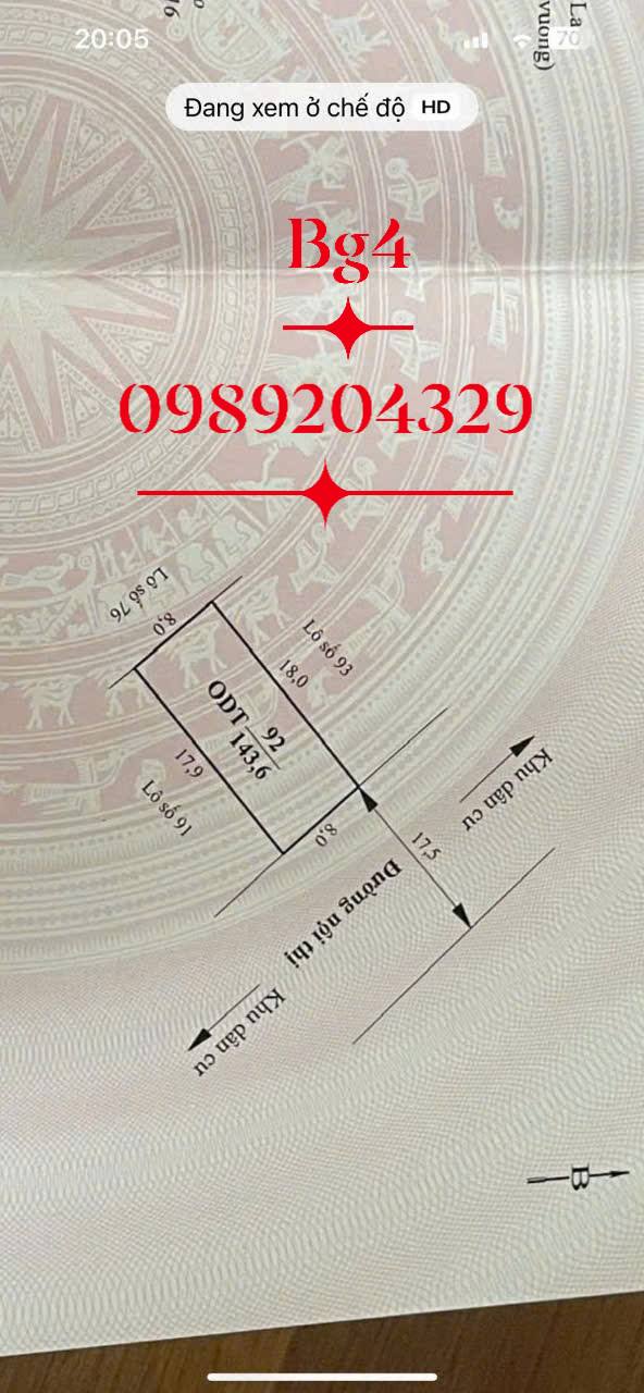 Đất nền liền kề Mộc Châu 143m² giá 3 tỷ - Vị trí đắc địa ngay trung tâm!