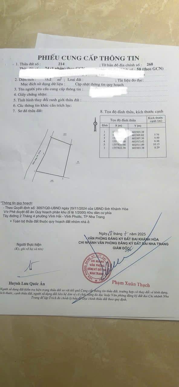 Đất ở hẻm đường Dương Vân Nga, Vĩnh Hải, Nha Trang 75.2m² - Giá thương lượng hấp dẫn!