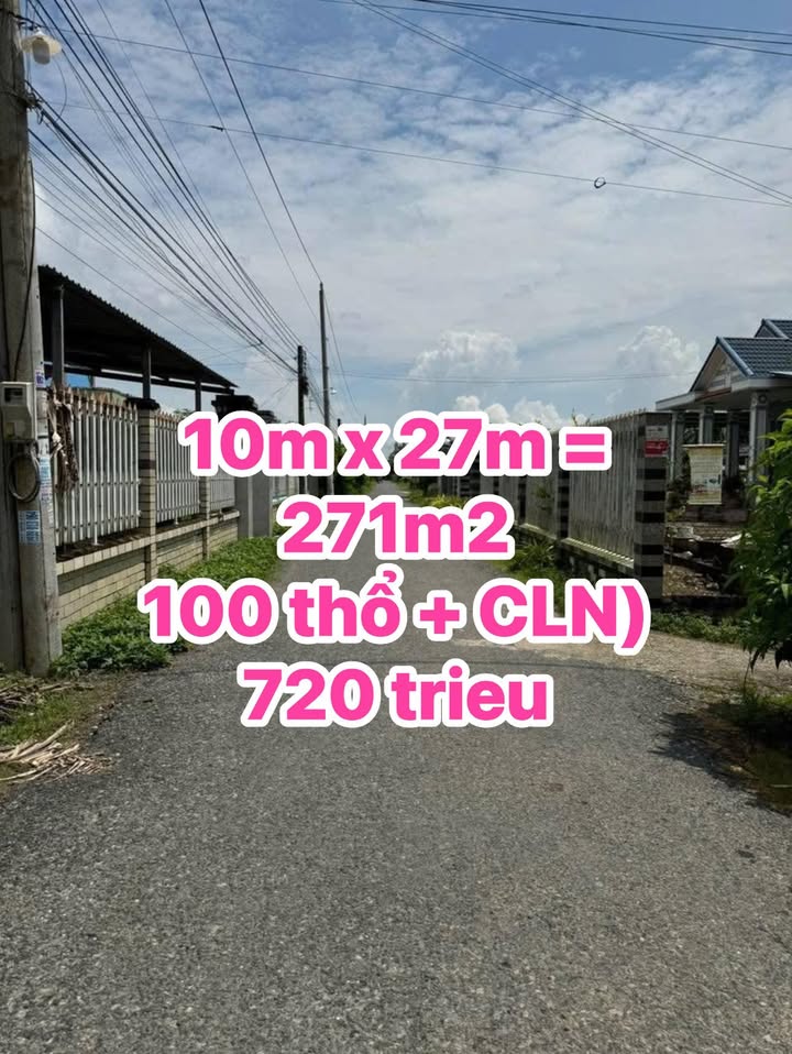 Đất nền Tân Đông Gò Công Đông 271m² giá 720 triệu - Sổ hồng chính chủ, thương lượng ngay!