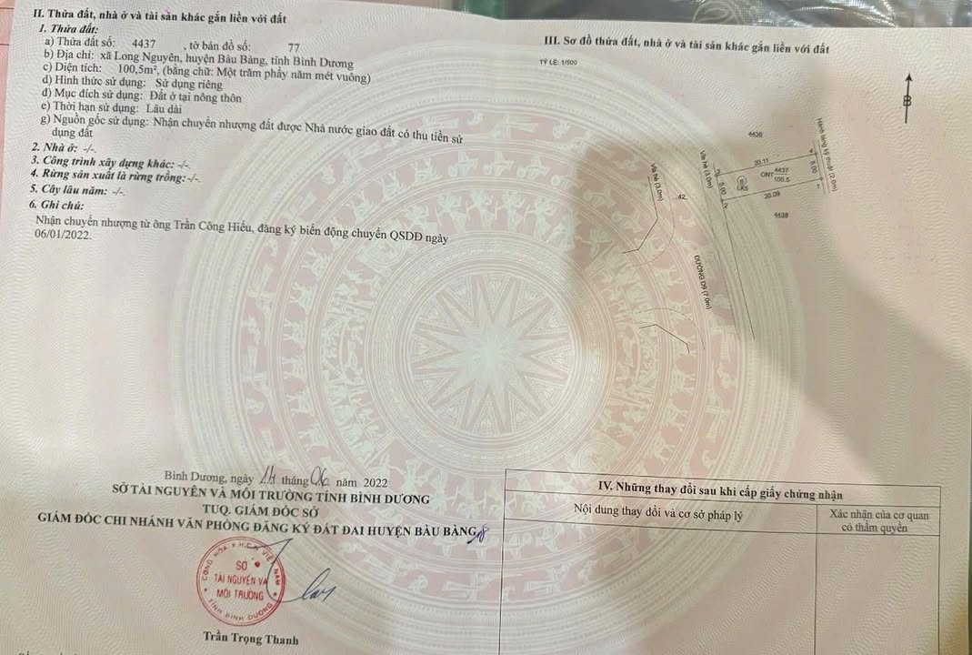 Đất nền Long Nguyên Bàu Bàng 100m² giá 820 triệu - Đầu tư sinh lời ngay!