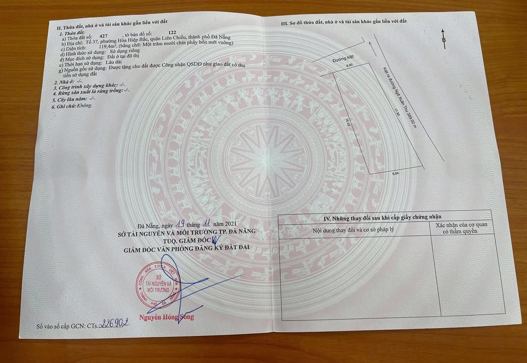 Đất mặt tiền kiệt ô tô Ngô Xuân Thu 120m² giá 2.2 tỷ - Sổ hồng chính chủ!