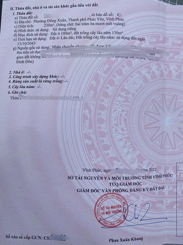 Đất nền lô góc 230m² tại Phường Đồng Xuân, Phúc Yên - Tiềm năng đầu tư lớn!