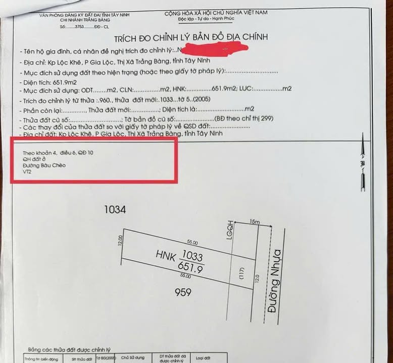 Đất nền mặt tiền đường Bàu Chèo, Lộc Khê 660m² - Giá chỉ 828 triệu