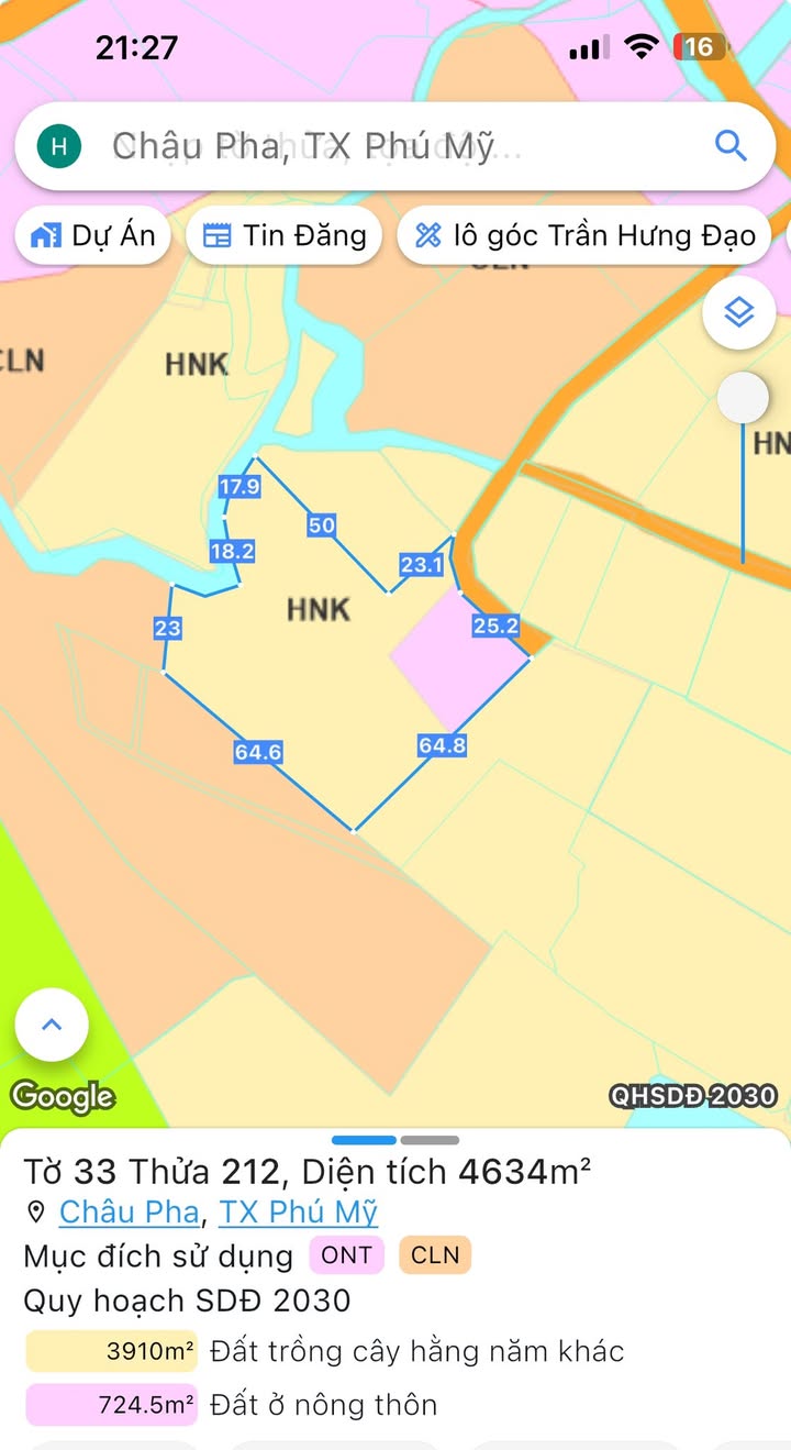 Đất nền Châu Pha, Phú Mỹ 4721m² giá 7.2 tỷ - Vị trí đắc địa, xây dựng tự do!