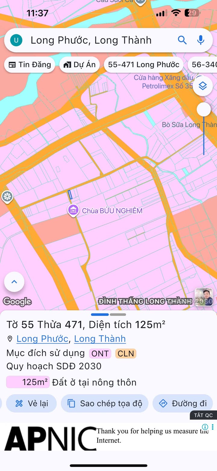 Đất góc 2 mặt tiền Long Phước 125m² giá 1.7 tỷ - Đầu tư sinh lời ngay!