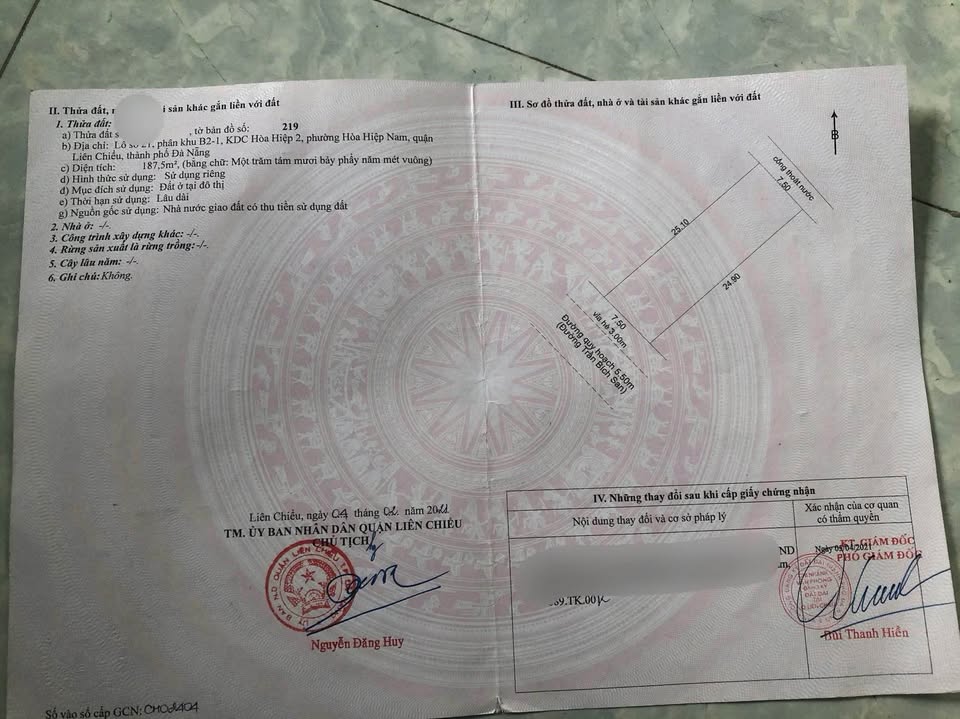 Đất đường Trần Bích San Liên Chiểu 187.5m² giá 9.5 tỷ - Đầu tư sinh lời ngay!