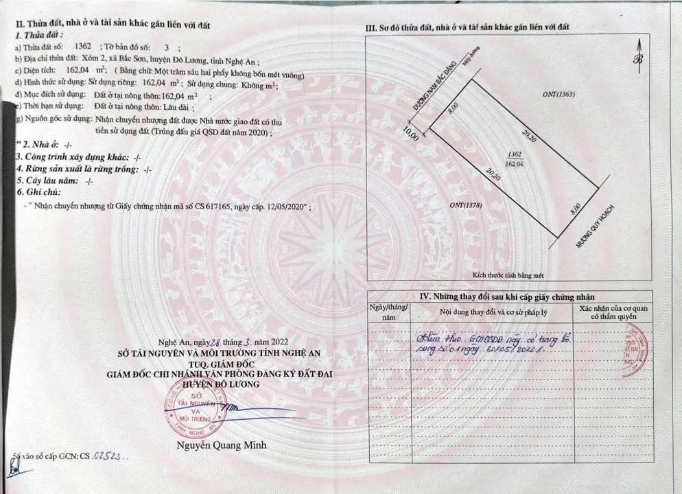 Đất mặt đường Nam Bắc Đặng, xã Bắc Sơn, Đô Lương, 163m² - Cơ hội đầu tư sinh lời cao!
