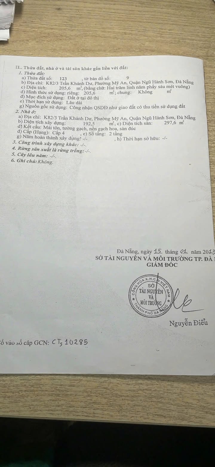 Đất mặt tiền Trần Khánh Dư, Mỹ An 205m² giá 23,9 tỷ - Cơ hội đầu tư hiếm có!