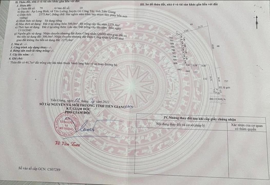 Đất mặt tiền Ấp Long Bình, Gò Công Tây 2575m² giá chỉ 4.626 tỷ - Cơ hội đầu tư sinh lời!