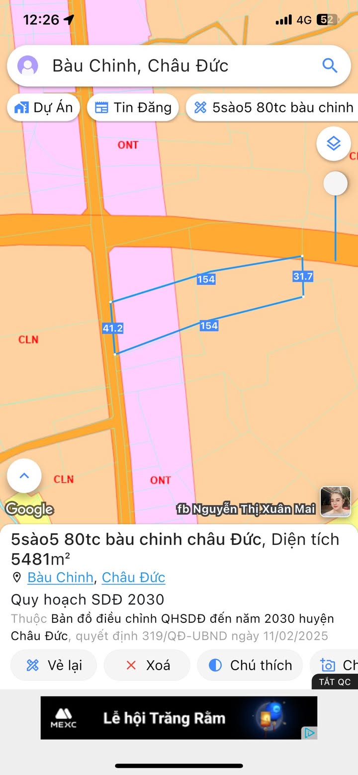 Đất Farm 5.000m² tại Bàu Chinh, Châu Đức - Giá chỉ 5.5 tỷ, cơ hội đầu tư tuyệt vời!