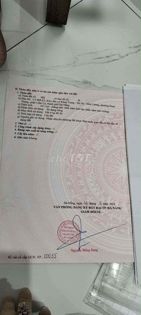 Đất 2 mặt tiền Hồ Nguyên Trừng Đà Nẵng 107m² giá 11 tỷ - Chính chủ cần bán gấp!