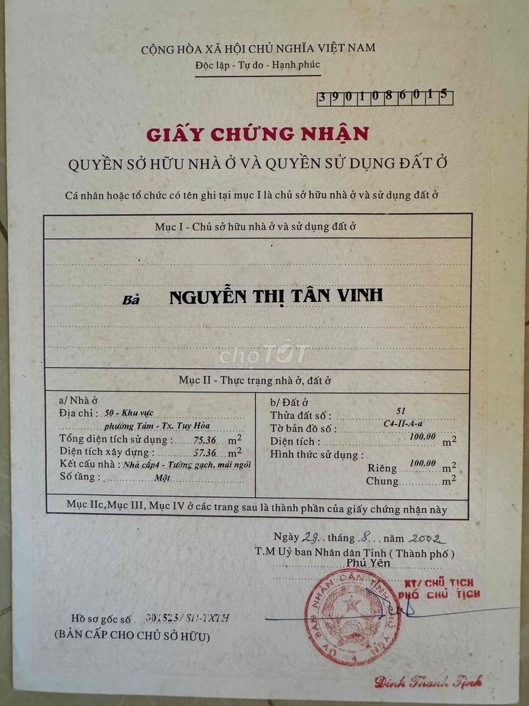 Nhà cấp 4 tại Tuy Hòa 100m² giá 3.2 tỷ - Rộng rãi thoáng mát!