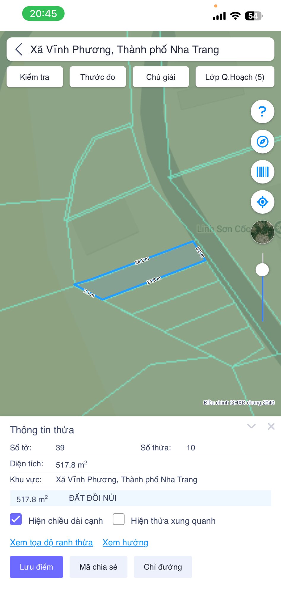 Đất thổ cư Vĩnh Phương 517.8m² giá 200 triệu - Nhanh tay sở hữu!