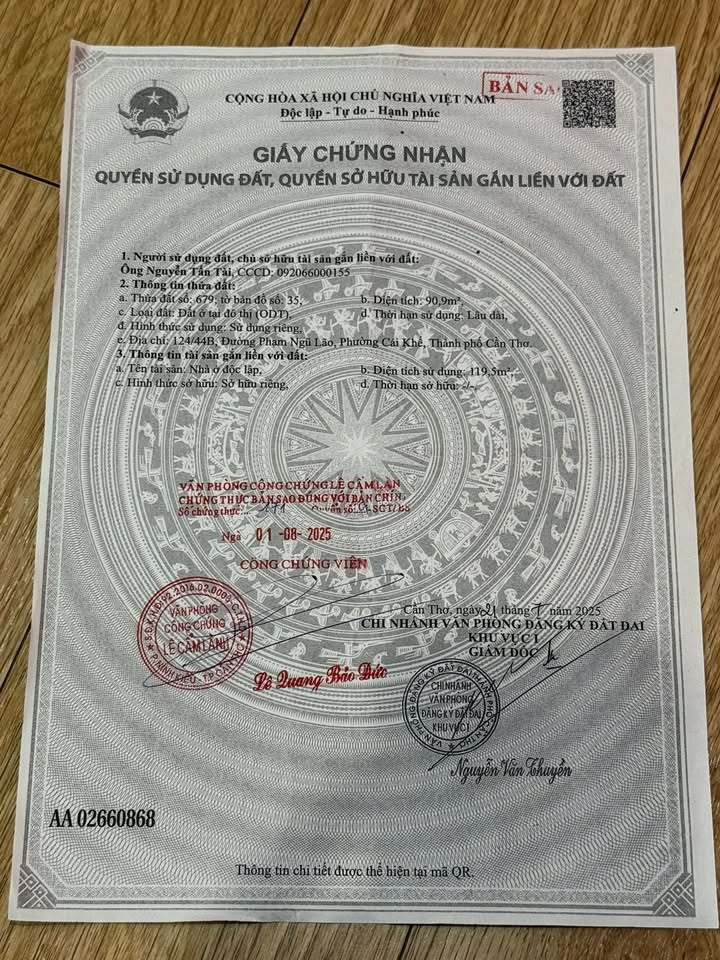 Nhà cấp 4 tại Phạm Ngũ Lão, Ninh Kiều 90.9m² giá 3.4 tỷ - An ninh, yên tĩnh!