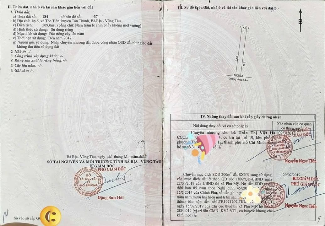 Đất thổ cư 509m² Tân Hiệp, Phú Giáo - Giá 2.8 tỷ, quy hoạch đất ở đô thị!