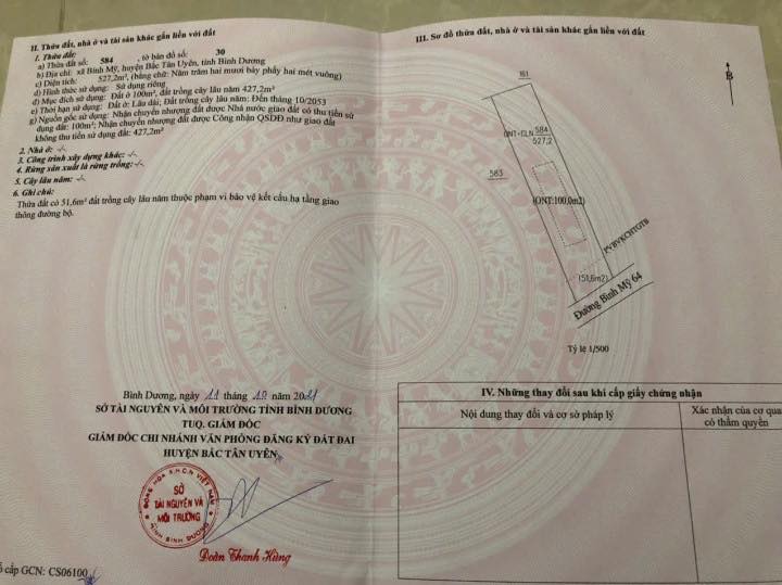 Đất nền Bình Cơ, Tân Uyên 540m² giá 2.4 tỷ - Sổ đỏ chính chủ, gần DT 747!