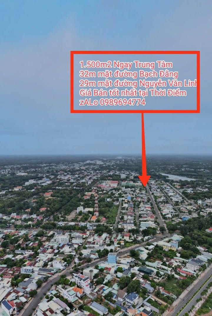 Đất nền lô góc 2 mặt đường Bạch Đằng 1500m² giá tốt - Cơ hội đầu tư sinh lời!