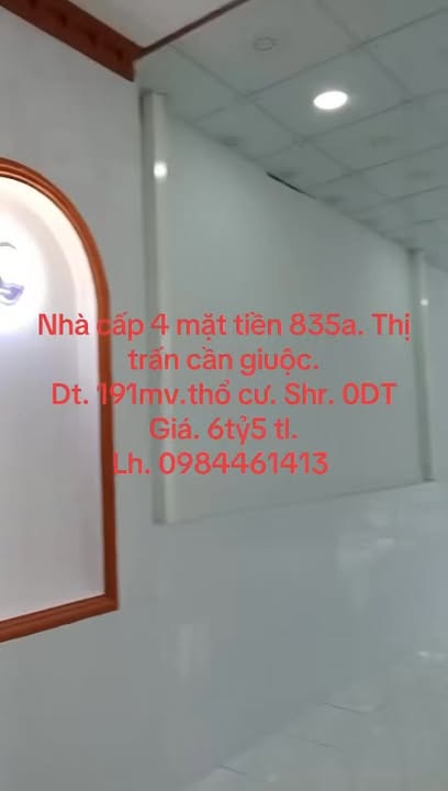 Nhà cấp 4 mặt tiền 835A, Thị Trấn Cần Giuộc, 197m² - Kinh doanh thuận lợi!