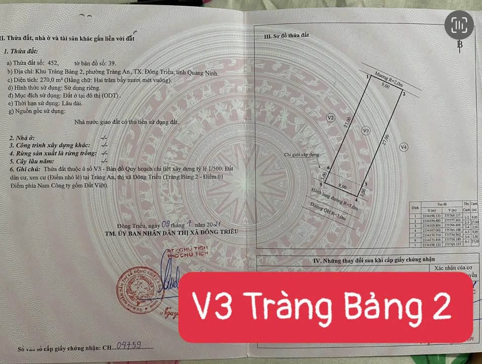 Đất nền Bình Khê, Đông Triều 270m² chỉ 1.7 tỷ - Vị trí cực đẹp, thoáng mát!
