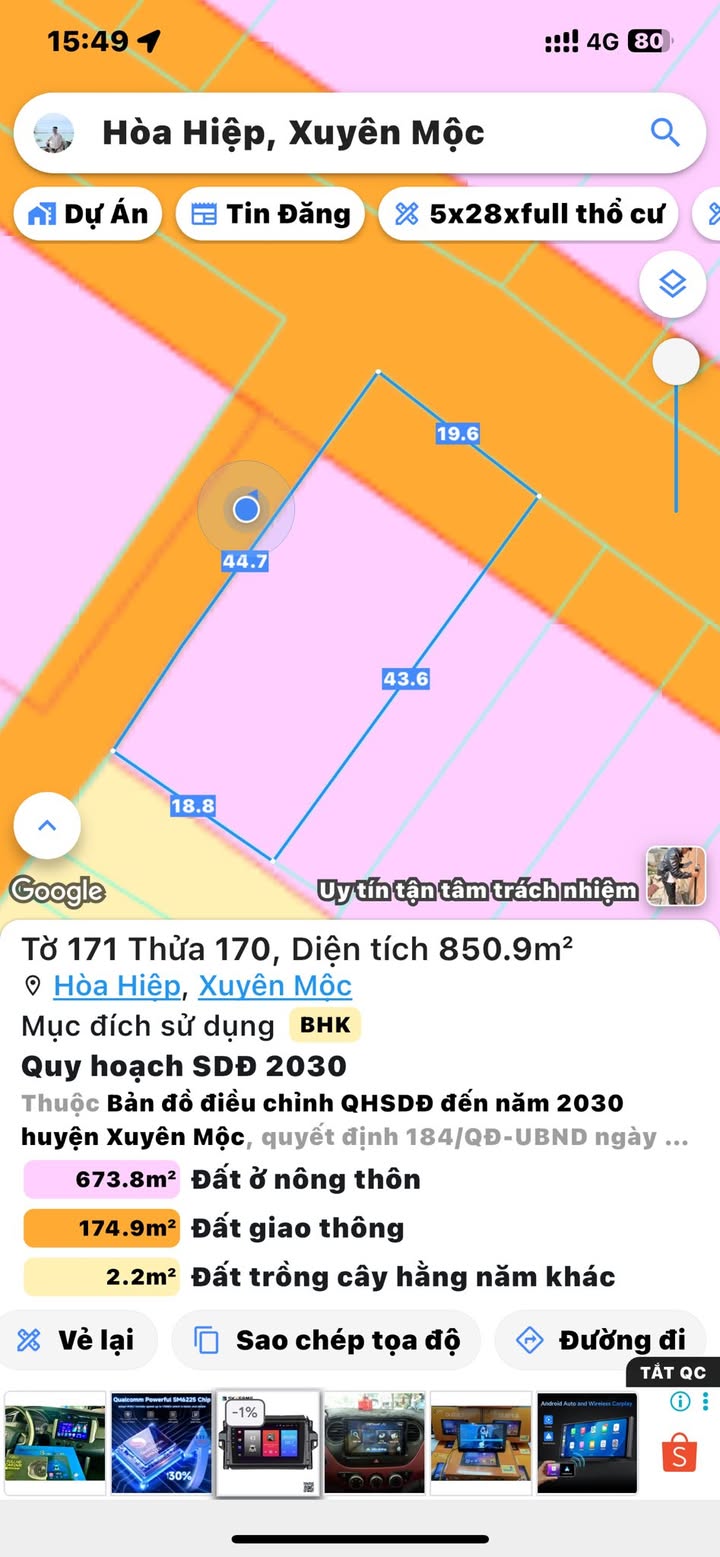 Đất nền mặt tiền đường Hòa Hiệp, xã Bình Châu, 817m² giá 3.9 tỷ - Đầu tư sinh lời ngay!